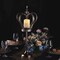 25-Inch tall Gold Metal Crown Stand Glass Votive Candle Holder Wedding Home